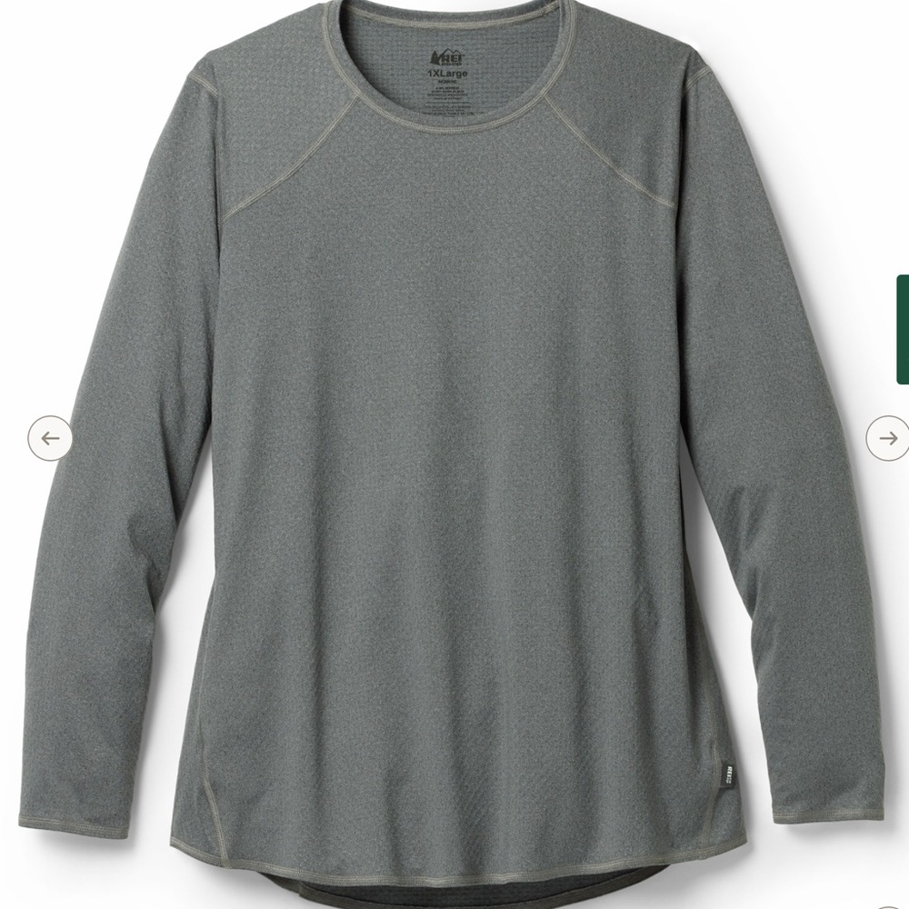 REI Lightweight Base Layer Long-Sleeve Crew Top -Size 1XL